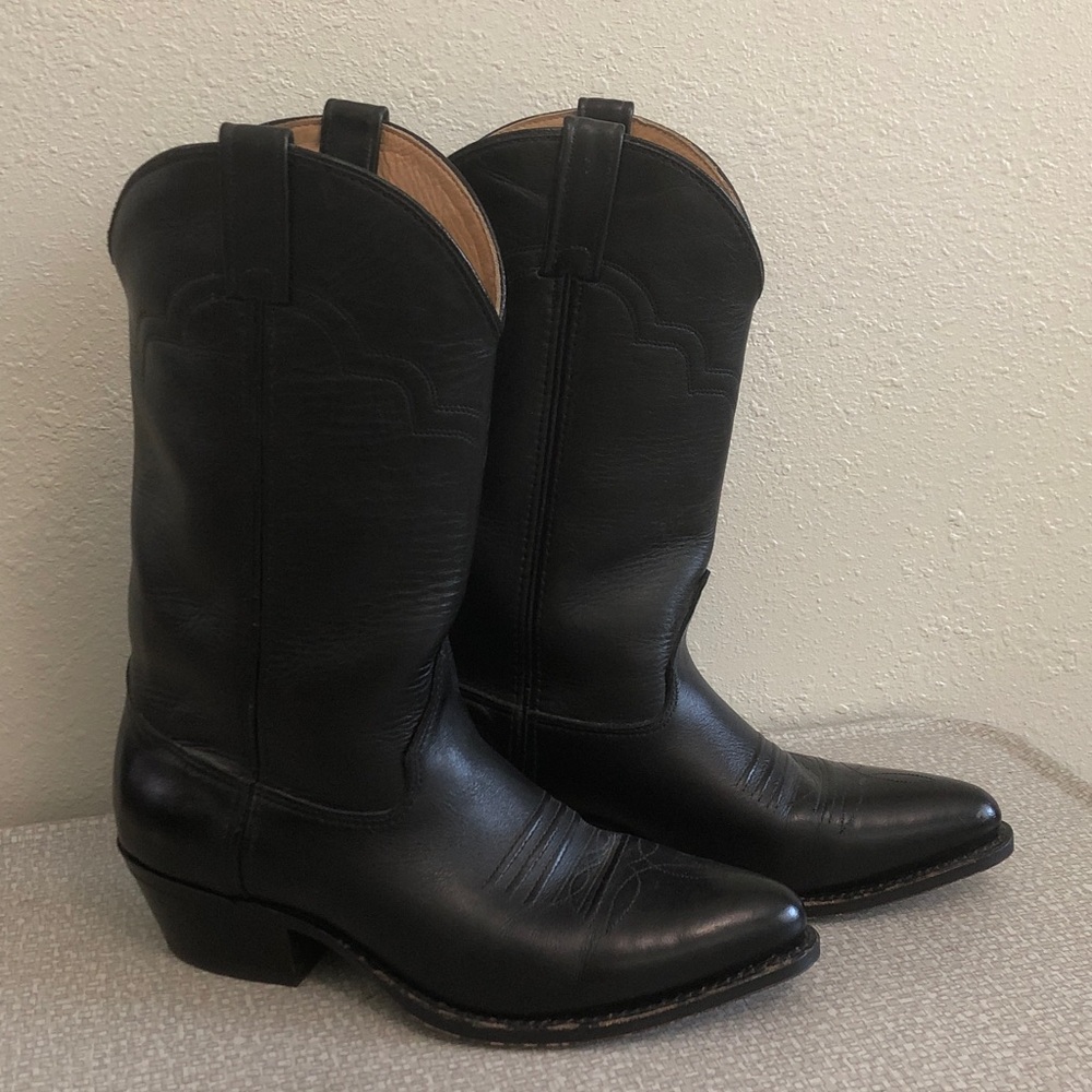 Vintage Heritage West Black Cowboy Boots, 9.5 EE
